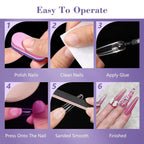 Semi-Frosted Coffin Nail Tips – Full Cover Soak-Off Capsule, 120 Pieces, 7 Colors