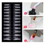 zengtaolke Fake Nail Forms – Almond Extension Tips for UV Gel Building, 60pcs