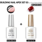 BORN PRETTY Base Gel & Super Top Coat Set – 10ml Long-Lasting UV LED Gel Polish