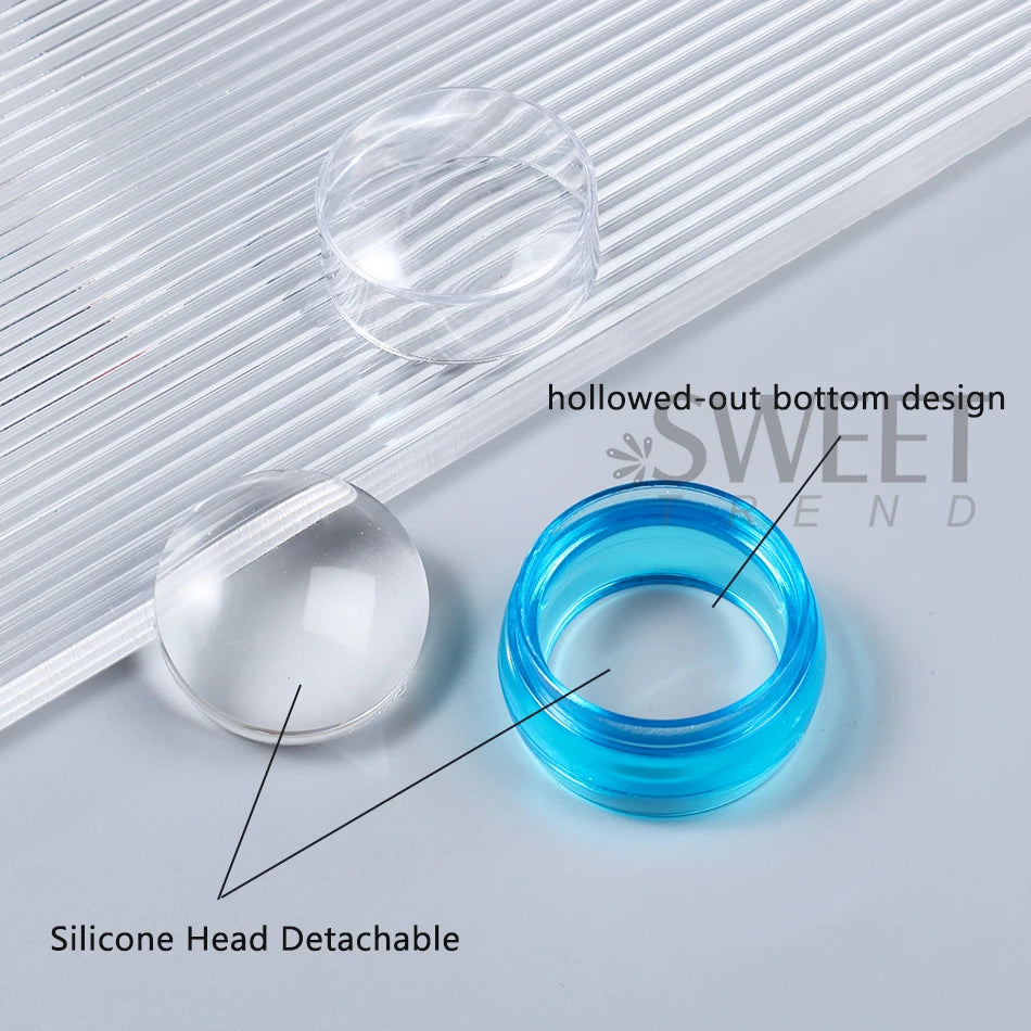 Silicone Nail Art Stamping Kit – French Design Stamper & Scraper