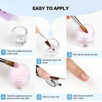 MAFANAILS Crystal Monomer Liquid & Brush Kit – Acrylic Powder & Nail Cup Set, 8pcs