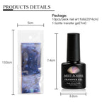 MEET ACROSS Nail Art Transfer Foil Gel Set – Starry Sky Adhesive, 7ml