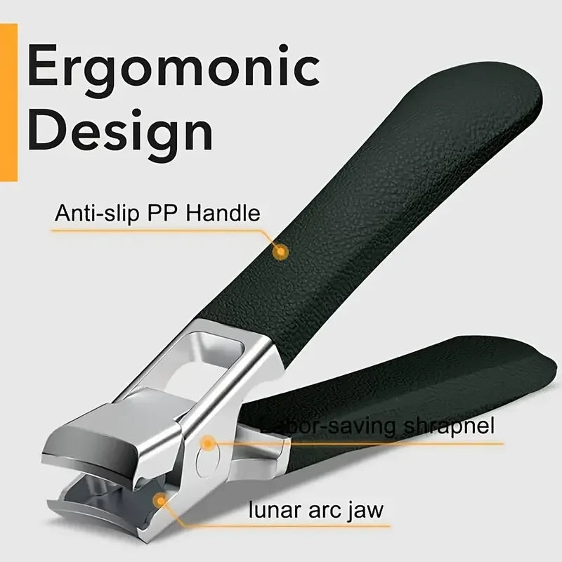 Stainless Steel Nail Clipper with Anti-Splash Cover – Sharp Trimmer, Concave Blade