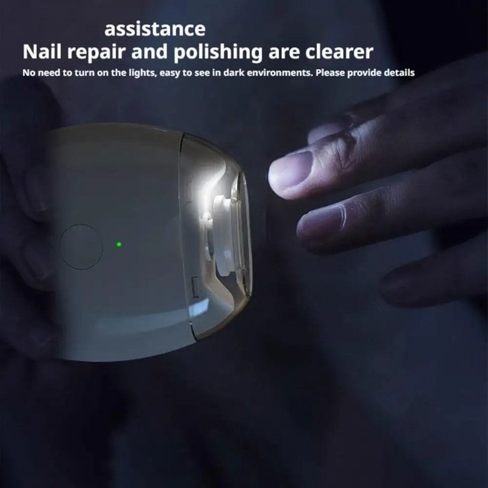 Electric Nail Trimmer with LED Light – Rechargeable Manicure Tool for All Ages