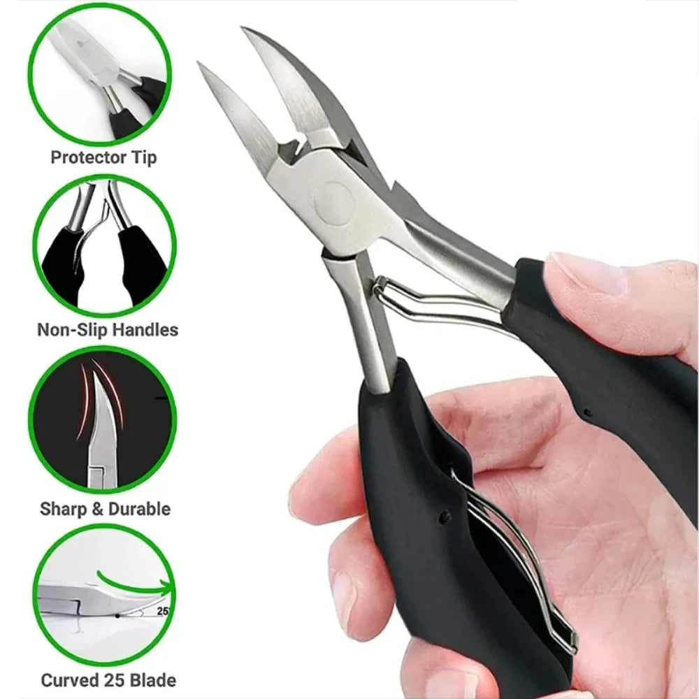Professional Curved-Blade Toenail Clipper – Ingrown & Thick Nail Cutter
