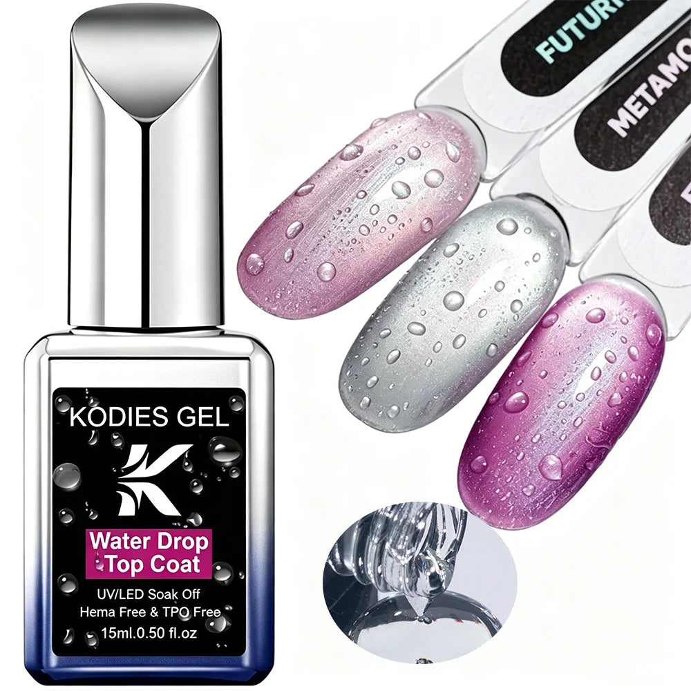 KODIES GEL Water Drop Top Coat – HEMA/TPO-Free No-Wipe 3D Effect Gel