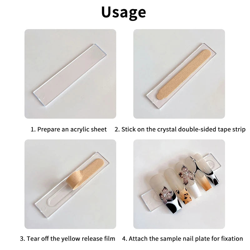 Shmacax Transparent Double-Sided Nail Adhesive Tape – Display Stand & Practice Tool