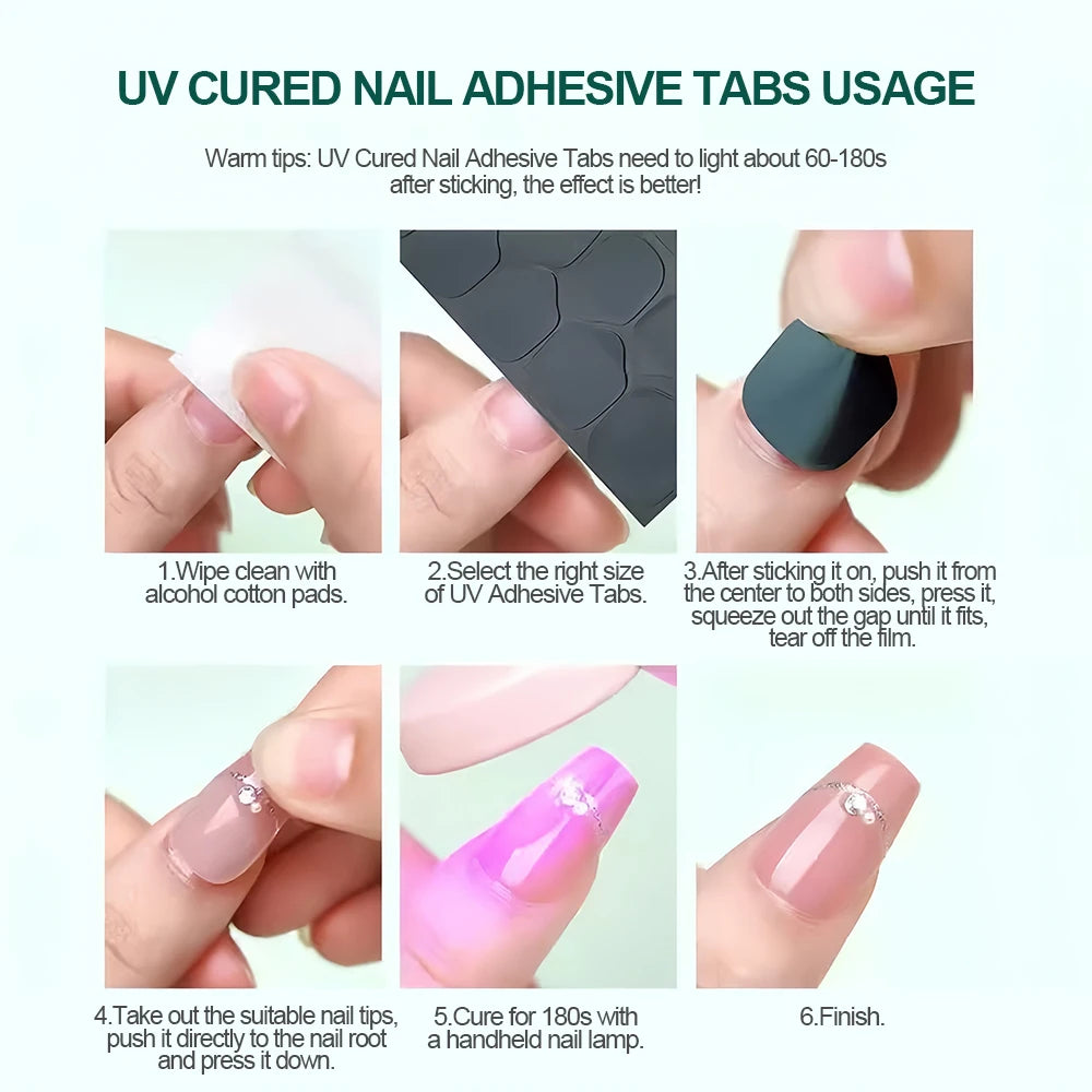 Nailpop UV Cured Nail Adhesive Tabs – Super Sticky Jelly Glue Tabs, 240pcs