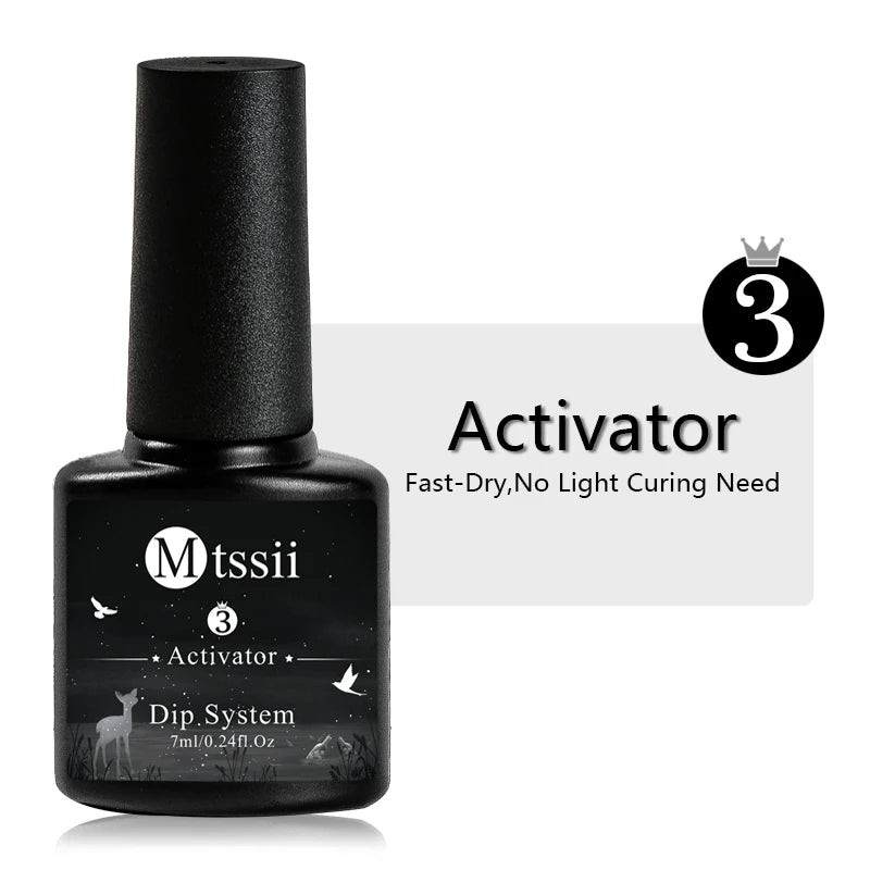 Mtssii 1/5pcs Dipping Nail Powder System Base Top Activator for Dip Nail Glittering Power Dust Without UV Lamp Needed