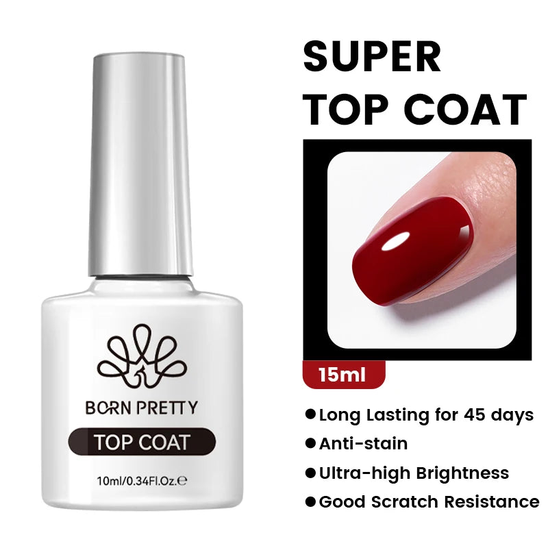 BORN PRETTY Gel Polish Line – Transfer Foil Glue, Top Coat & Base Gel