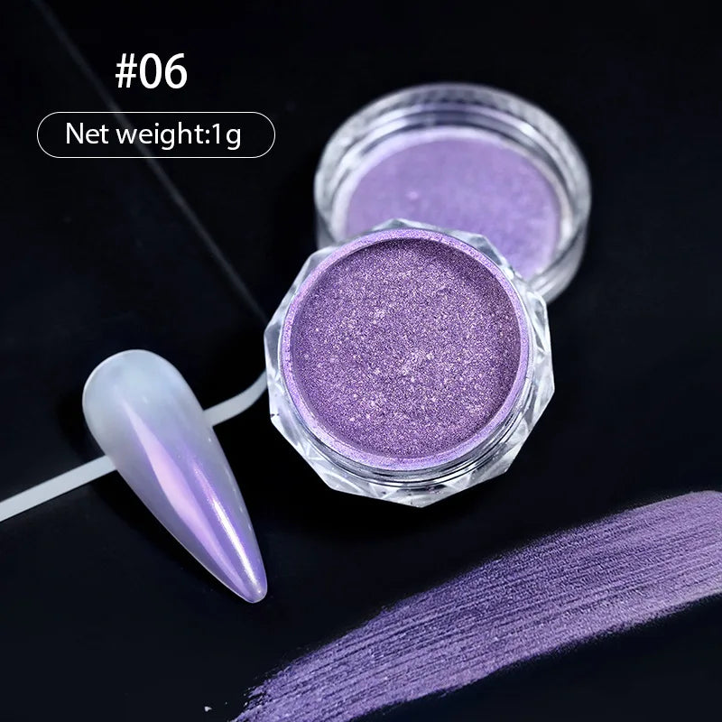 9Colors/Box Gradient Glitter Nail Powder Palette Colors Magic Mirror Pigment Rubbing Set Chrome Powder Manicure DIY Accessories