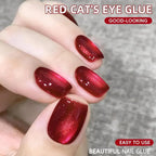MAFANAILS Christmas Red Cat's Eye Gel Nail Polish – Sparkling Ruby Magnetic Gel