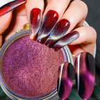 9D Sparkly Chameleon Magnetic Nail Powder – Holographic Cat Eye Chrome Pigment