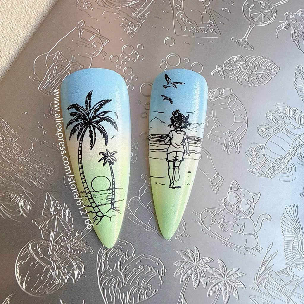 XMQ Summer & Holiday Nail Stamping Plate – Seasonal Image Template