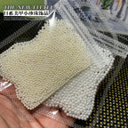 MingLee Half Round Pearl Nail Rhinestones – White & Beige Caviar Nail Decor
