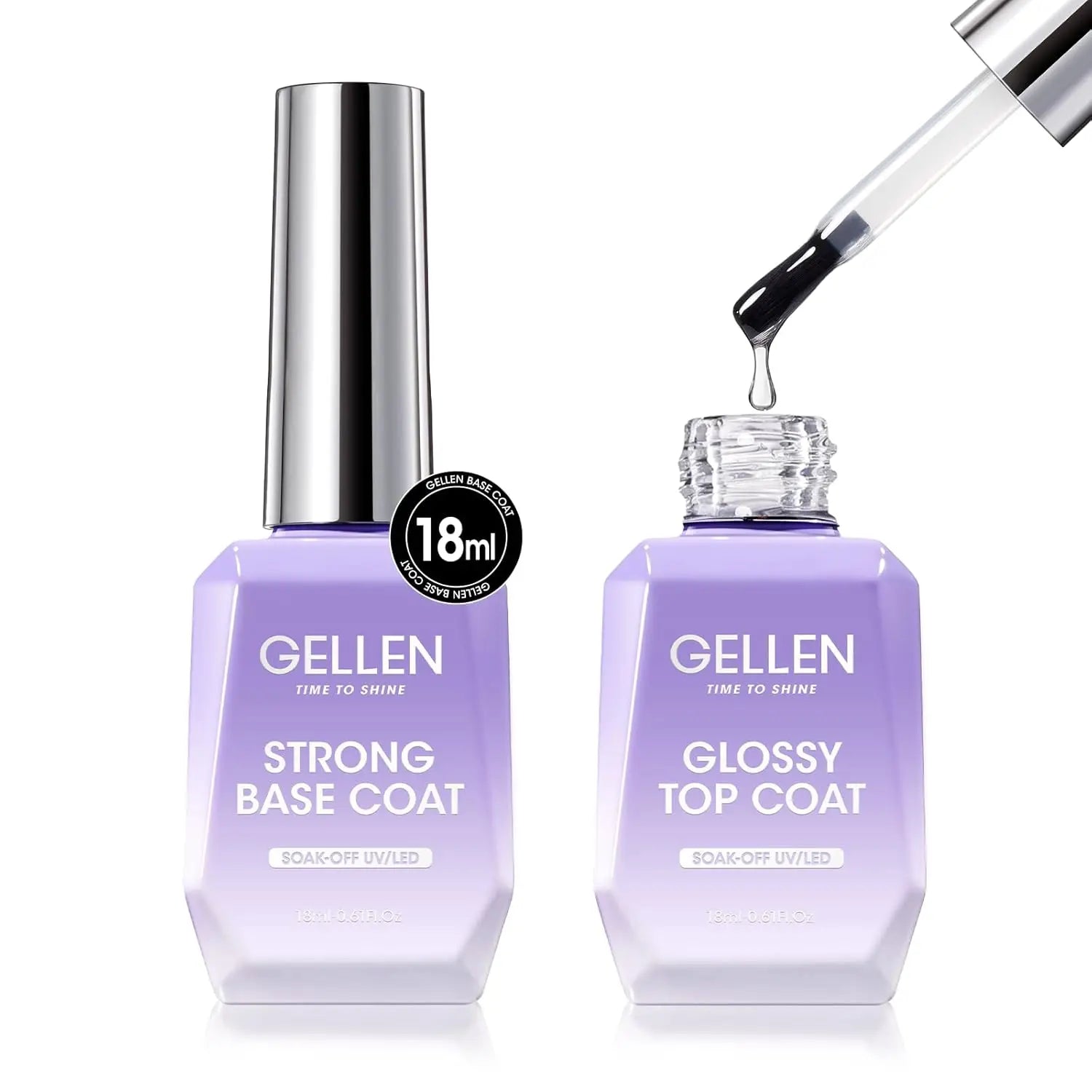 GELLEN 18ml 4In1 Nail Glue Gel Prep Dehydrator Kit for False Acrylic Press on Nails Soak Off LED UV Light Cure Manicure Supplies