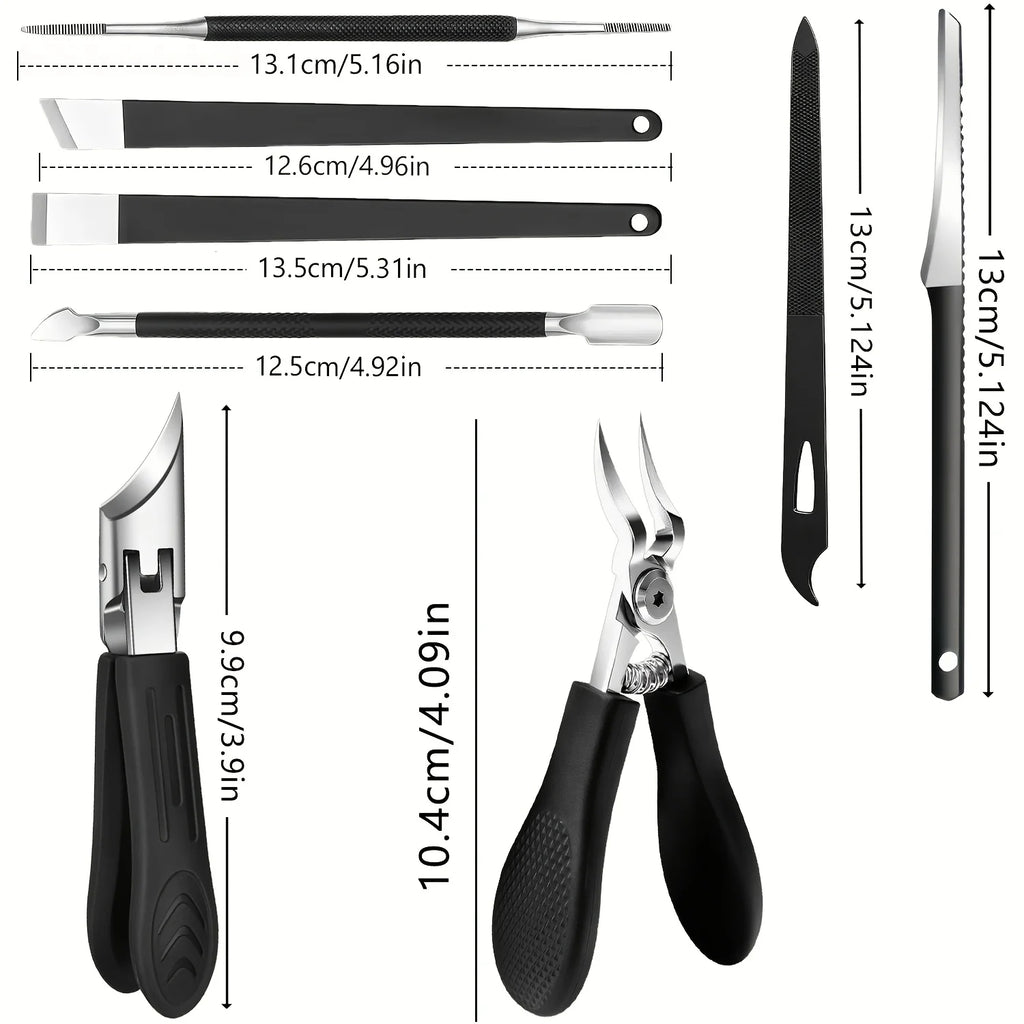 Modern Stainless Steel Foot Care Nail Clipper Set – Long Handle, Slanted Opening