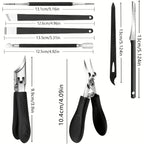 Modern Stainless Steel Foot Care Nail Clipper Set – Long Handle, Slanted Opening