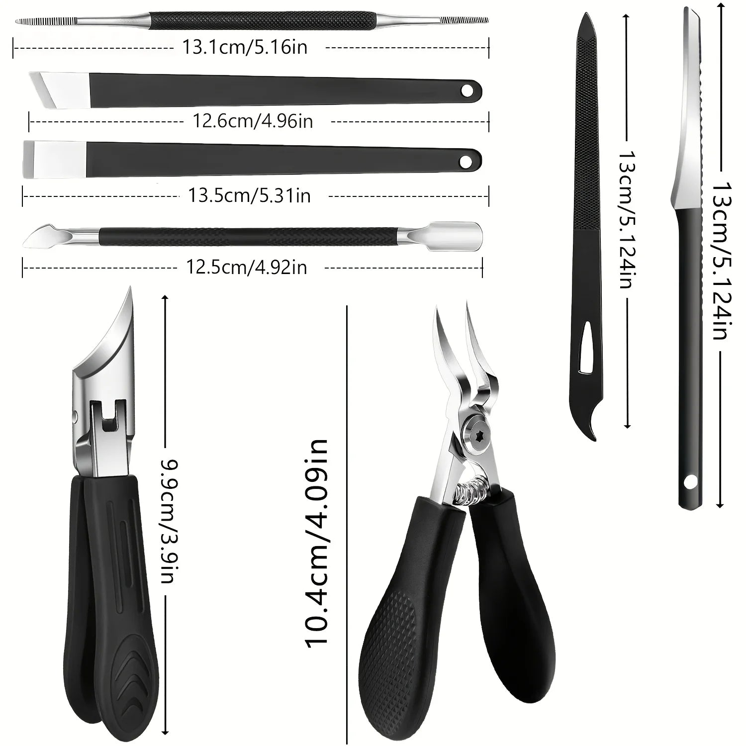 Modern Stainless Steel Foot Care Nail Clipper Set – Long Handle, Slanted Opening