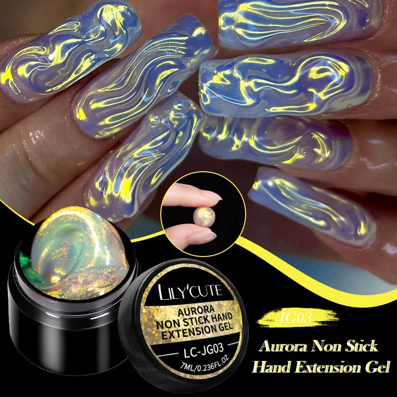 LILYCUTE 8ml Clear Non Stick Hand Extension Gel Nail Polish For 3D Shaping Nail Art Solid Milky Jelly Hard Gel For Fake Nail DIY