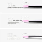 Pink Silicone Nail Carving Brush Set – Emboss &amp; Sculpture Shaping Pens, 5 Pieces