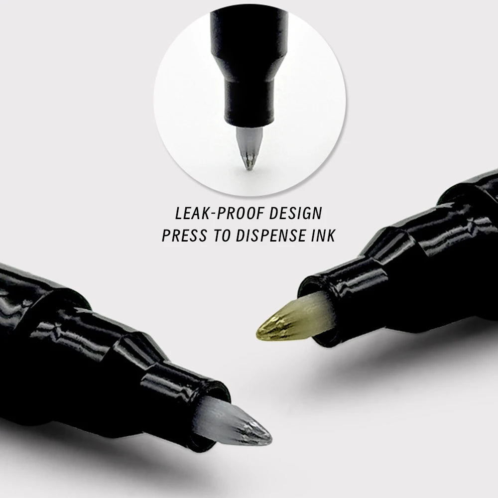 Graffiti Nail Art Liner Pen – Gold, Silver, Black & White Waterproof Marker