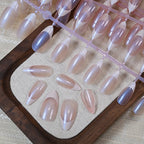 Pearlescent Short Square Press-On Toenail Tips – Full Cover Soft Gel, 120 Pieces
