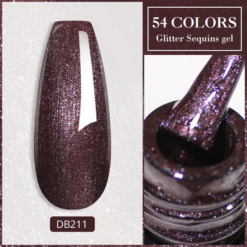 Mtssii Glitter Sequins Gel Nail Polish – Sparkling Soak-Off UV/LED Gel