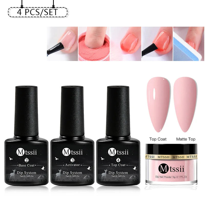 Mtssii 1/5pcs Dipping Nail Powder System Base Top Activator for Dip Nail Glittering Power Dust Without UV Lamp Needed