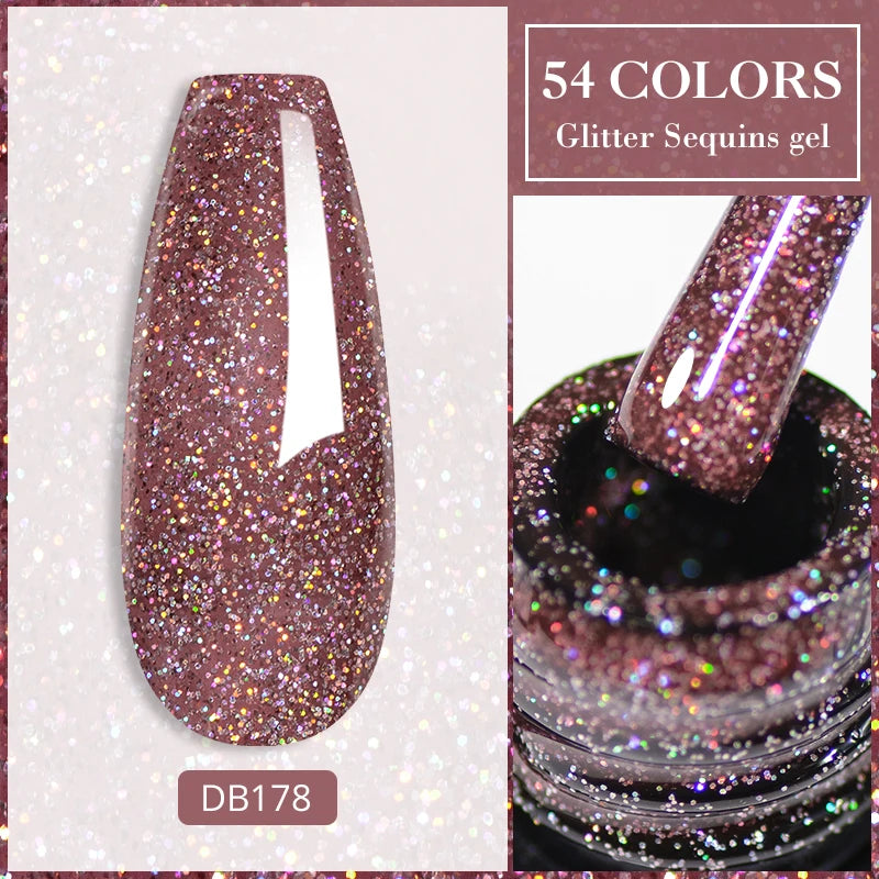 Mtssii Glitter Sequins Gel Nail Polish – Sparkling Soak-Off UV/LED Gel
