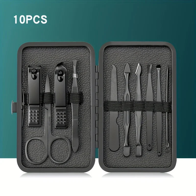 Complete Stainless Steel Manicure & Pedicure Kit with Travel Case