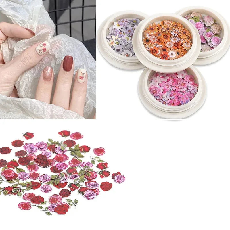 Mixed-Color Dried Flowers for Nail Art – Natural Ultra-Thin Resin Craft Decor