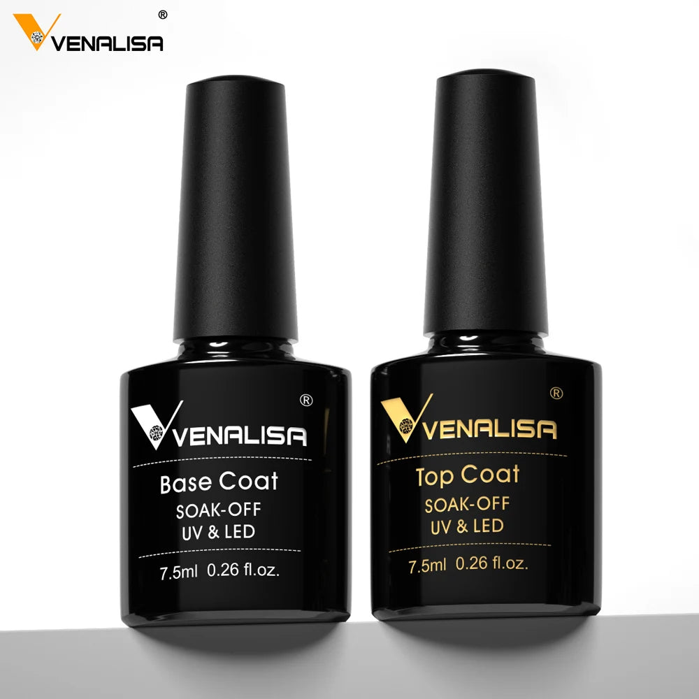 VENALISA Nail Gel Polish Range – No-Wipe Top, Matte Top & Base Coat, 100+ Colors