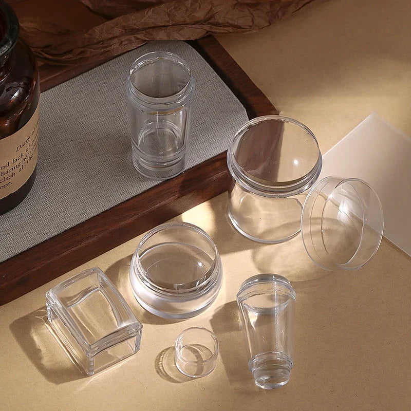Jiauting Transparent Silicone Nail Stamper & Scraper Set