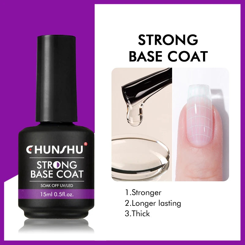 CHUNSHU Titanium Hardener Top Coat – No-Wipe Reinforcing Gel, Super Shiny