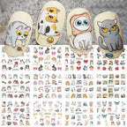 Full Beauty Cute Cat Nail Water Stickers – Kawaii Watercolor Cartoon Decals, 12pcs