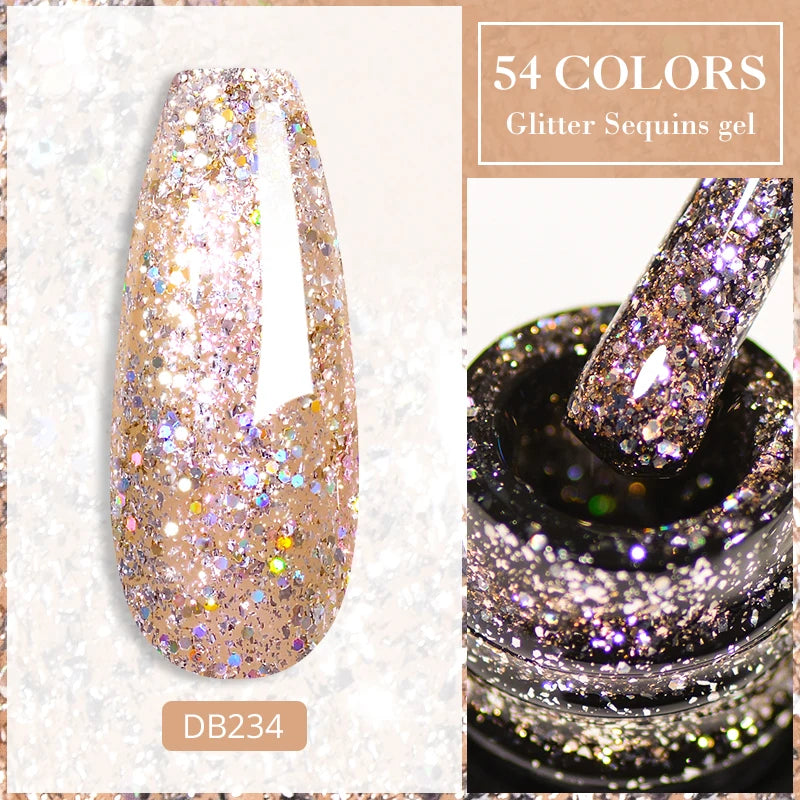 Mtssii Glitter Sequins Gel Nail Polish – Sparkling Soak-Off UV/LED Gel
