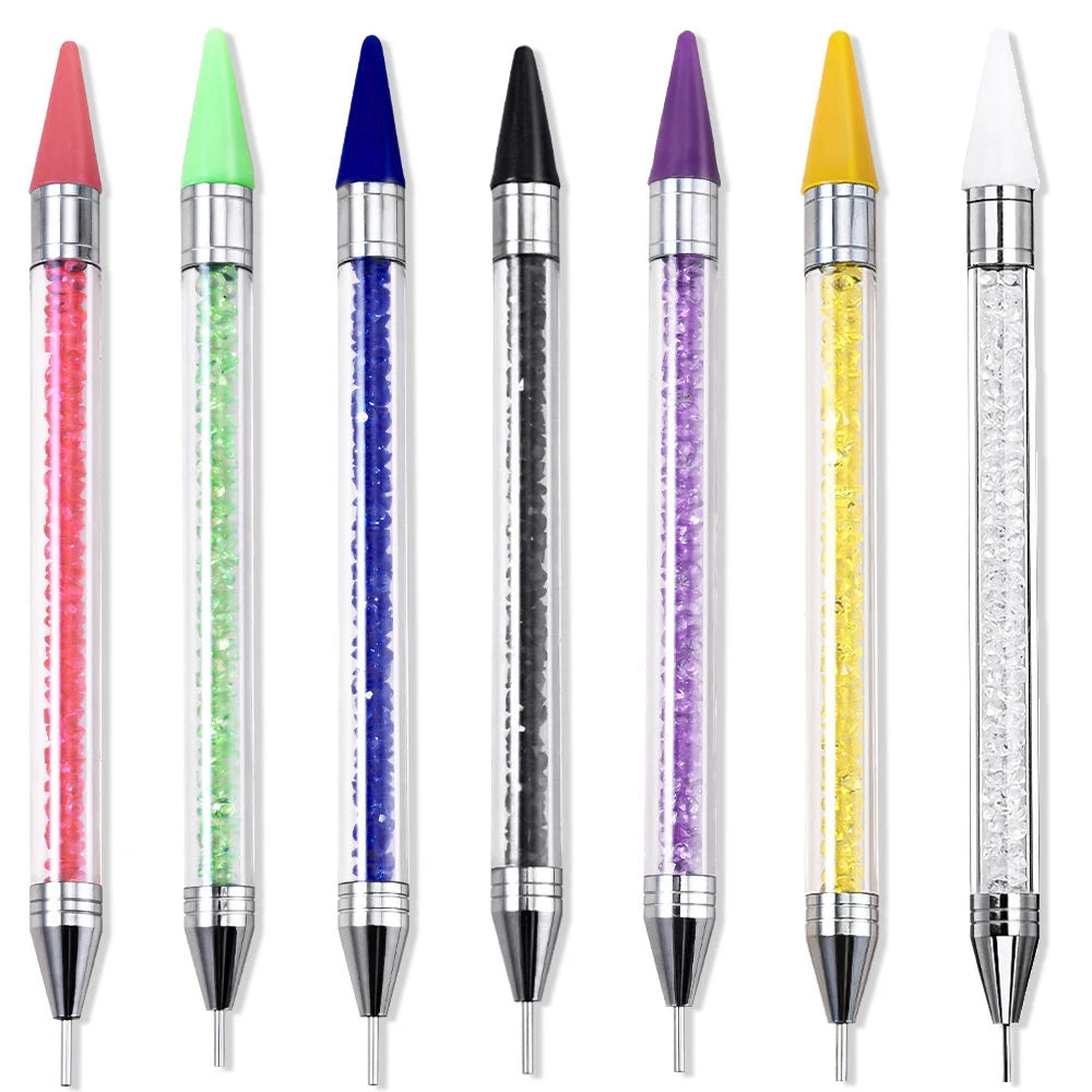 Acrylic Handle Nail Rhinestone Picker – Dual-End Wax Dotting Pen