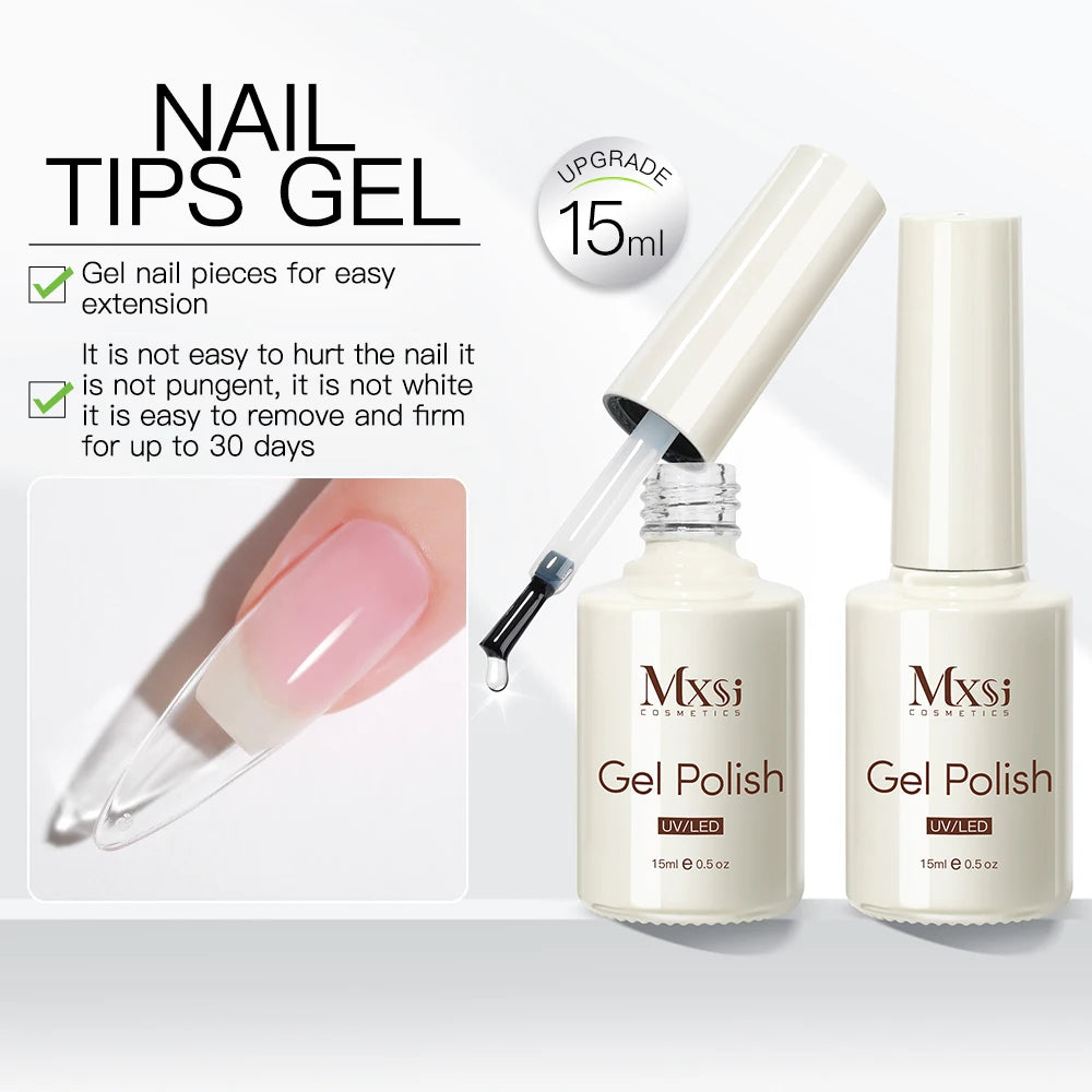 Mxsi Strong Base Coat & No-Wipe Top Coat – Self-Leveling French Manicure Gel