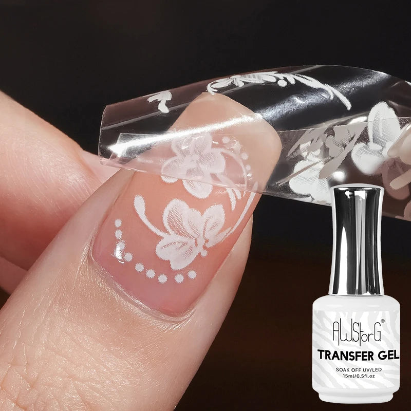 AWStorG Nail Foil Transfer Gel – UV Adhesive for Foil Stickers, 15ml