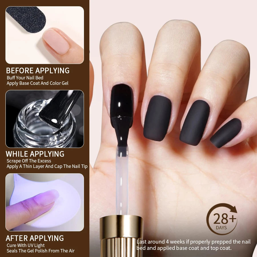 RS NAIL Russian Matte Top Coat – Frosted Non-Stick Powder Seal Gel