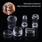 Jiauting Transparent Silicone Nail Stamper & Scraper Set
