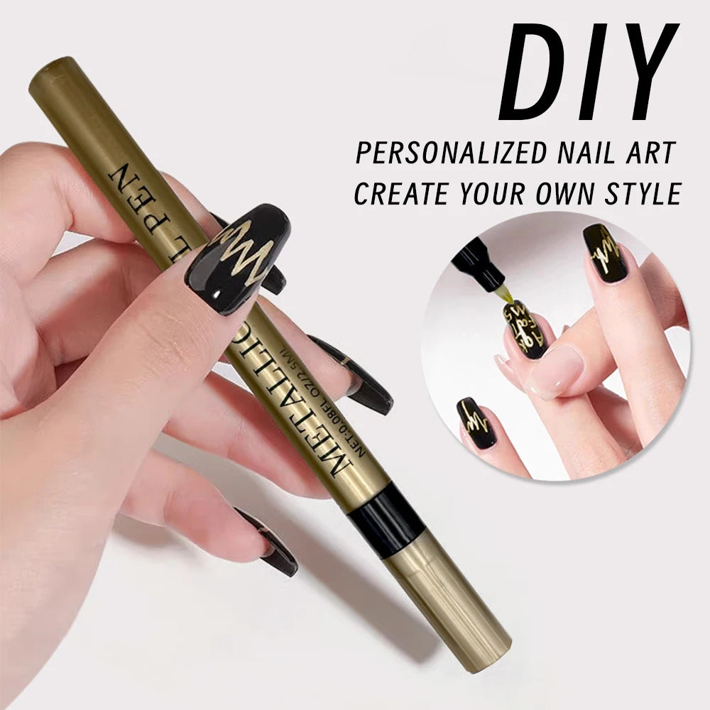 Graffiti Nail Art Liner Pen – Gold, Silver, Black & White Waterproof Marker