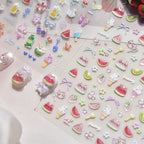 Summer Jelly Nail Stickers – Watermelon, Ice Cream & Strawberry Decals