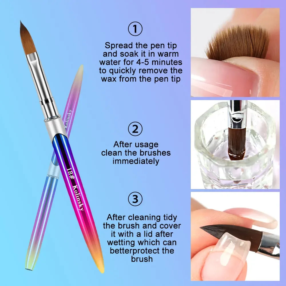 Kolinsky Nail Brush – 3D Acrylic Carving & Gel Liner Drawing Pen