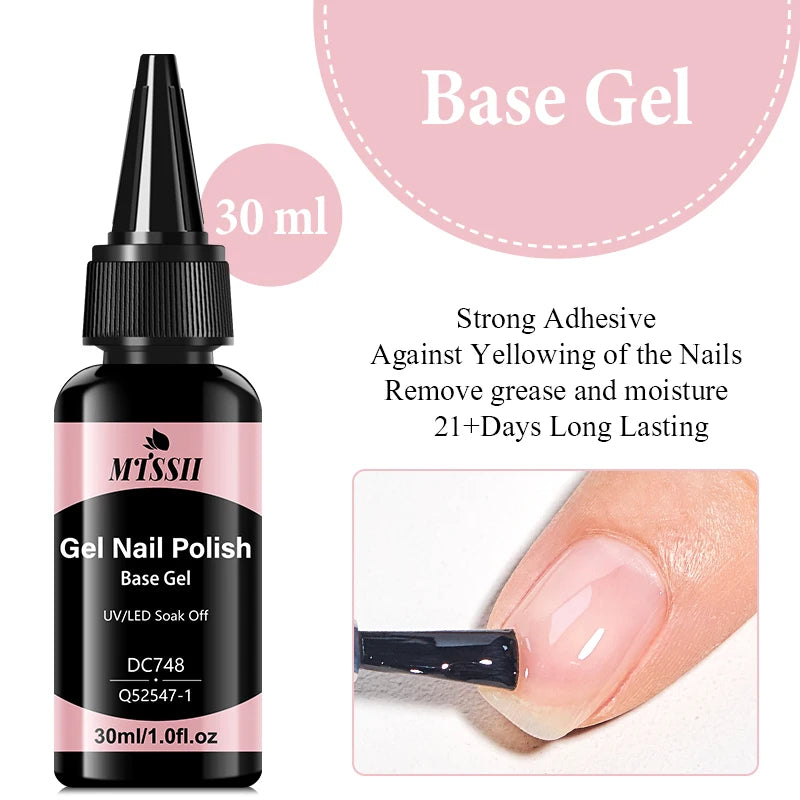 Mtssii Base Gel & No-Wipe Top Coat Kit – 30ml DIY Nail Art Set