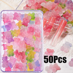 Gradient Gummy Bear Nail Charms – Y2K Kawaii Resin Candy Design, 50 Pieces