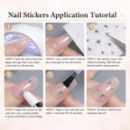 Tropical Flower Nail Stickers – 5D Embossed Hibiscus, Butterfly & Starfish Decals