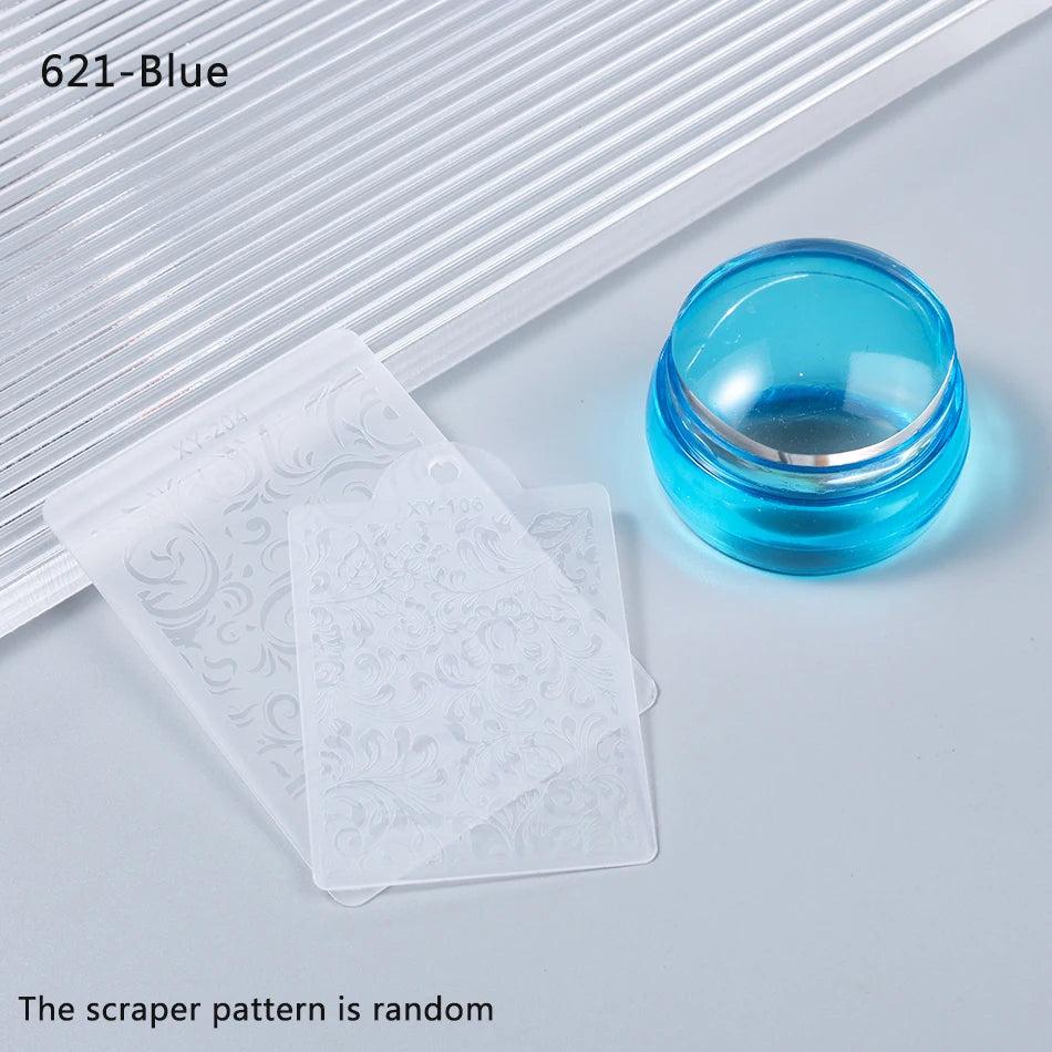 Silicone Nail Art Stamping Kit – French Design Stamper & Scraper