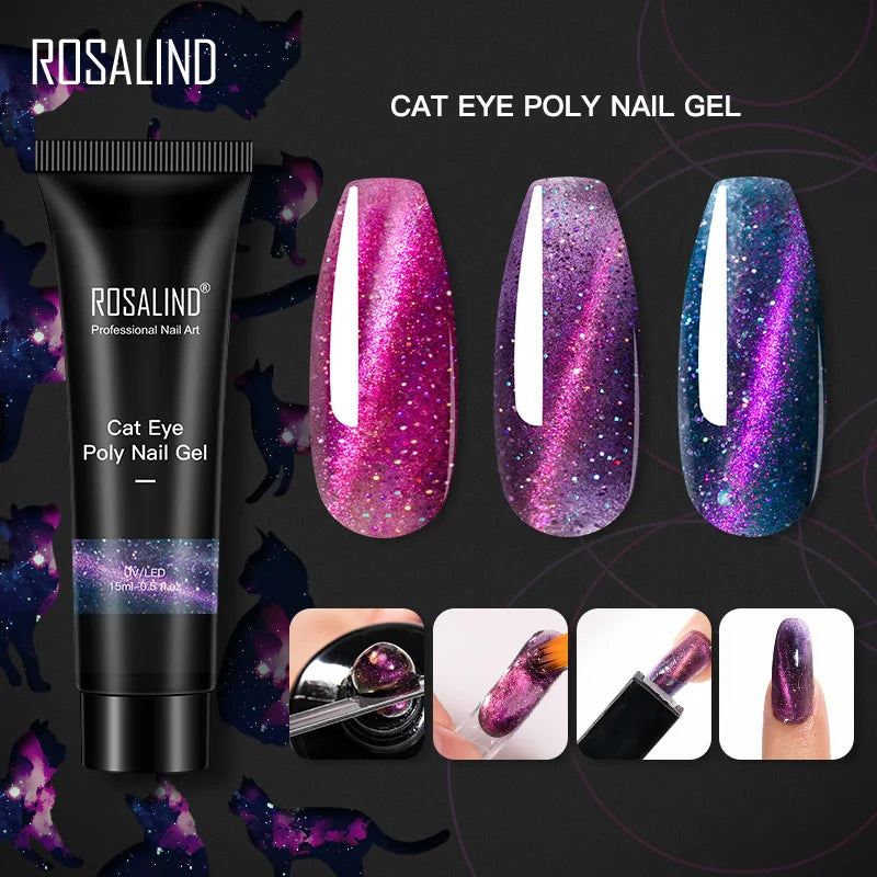 ROSALIND Glitter Sequin Poly Nail Gel – Quick Extension Crystal Builder Gel